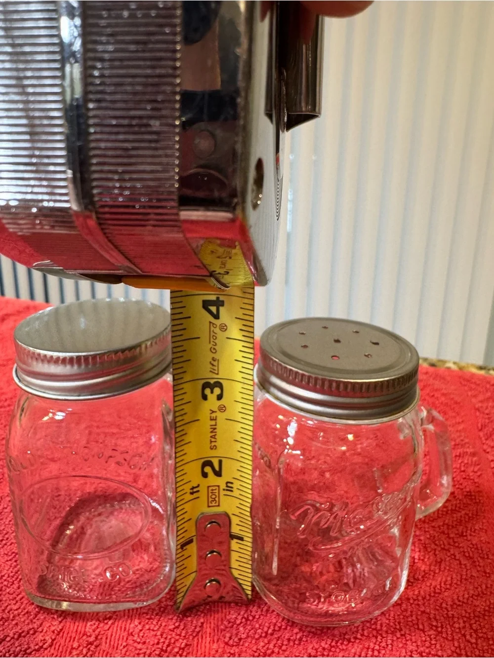 9 Clear Glass Mason Seasoning with 2 Silver Metal Shaker Lids - Clear & Silver